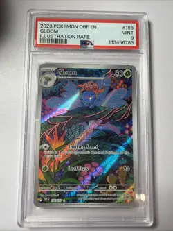 2023 Pokemon OBF En-Obsidian Flames Gloom #198 Illustration Rare PSA 9 - Image 1