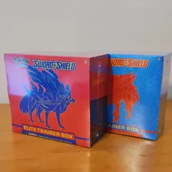 Pokemon TCG Sealed Elite Trainer Box Set Sword & Shield Zacian Zamazenta (2020) - Image 1