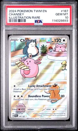 PSA 10 Pokemon 2024 Chansey Twilight Masquerade #187 - Image 1