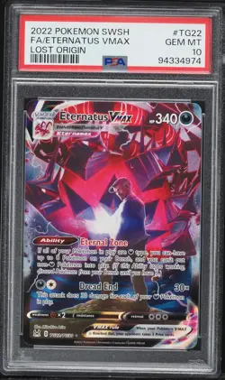 2022 #TG22 Full Art/Eternatus Vmax PSA 10 Sword & Shield Lost Origin Pokemon - Image 1