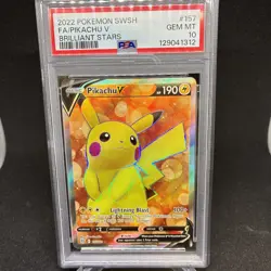 2022 POKEMON SWORD & SHIELD BRILLIANT STARS #157 FULL ART/PIKACHU V PSA 10 - Image 3