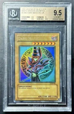 2002 Yugioh Legend Of Blue Eyes DARK MAGICIAN LOB-005 Original Unlimited BGS 9.5 - Image 1