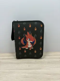 Pokemon Charizard Fire Leather Card Binder Carrying Case With Sleeves No Cards - Image 1