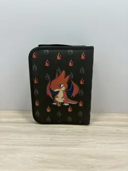 Pokemon Charizard Fire Leather Card Binder Carrying Case With Sleeves No Cards - Image 2