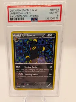 Pokemon TCG Umbreon Black White Holo Card BW93 Black Star Promo PSA 8 - Image 2