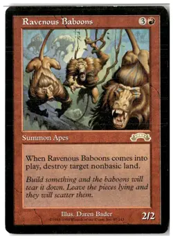 MTG Ravenous Baboons - Exodus Moderately Played English - Image 1