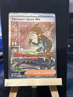 Pokemon TCG Trainer Card Clemont's Quick Wit Rare Holo, 243/191, Surging Sparks - Image 1
