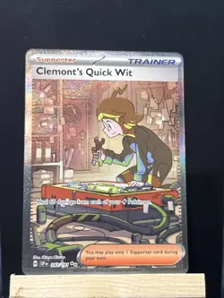 Pokemon TCG Trainer Card Clemont's Quick Wit Rare Holo, 243/191, Surging Sparks - Image 2