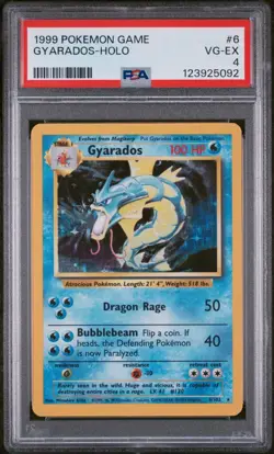 1999 Pokemon Game #6 Gyarados-HOLO VG-EX Grade 4 - Image 1