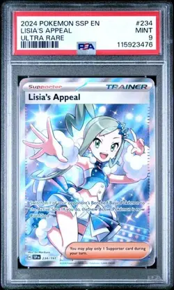 2024 POKEMON SSP EN-SURGING SPARKS ULTRA RARE #234 LISIA'S APPEAL PSA 9 - Image 1