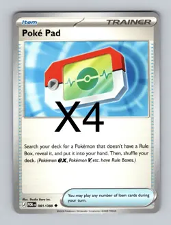 Poke Pad 081/088- Playset of 4 - Pokemon TCG: Perfect Order - English NM 4X - Image 1