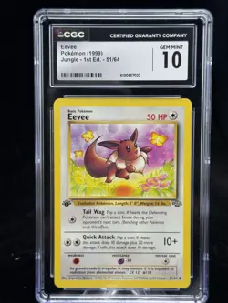 Eevee #51 1st Edition Jungle 1999 Pokemon CGC 10 ✨ - Image 1