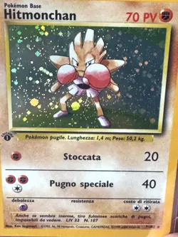 1999 Pokemon 1st Edition Hitmonchan Holo 7/102 (Italian) - NM - Image 1