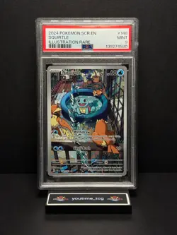 2024 Pokemon Scr En-Stellar Crown Illustration Rare Squirtle #148 PSA 9 - Image 1