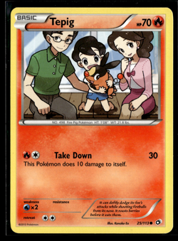Tepig 25/113 Legendary Treasures Pokemon TCG Card Kanako Eo Art - Image 1