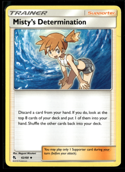 Pokemon TCG Hidden Fates Card | Misty's Determination 62/68 Uncommon - Image 1