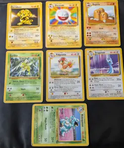 bundle of rare vintage pokemon cards base set jungle dragonair dugtrio scyther - Image 1