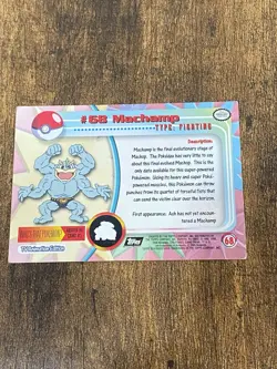 1999 Pokemon Topps TV Animation Machamp #68 Holo Foil Card #68 Black Logo HP - Image 2