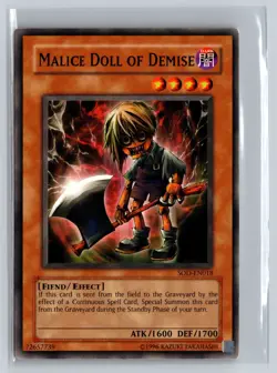 Yu-Gi-Oh Card - Malice Doll of Demise - SOD-EN018 - NM - Image 1