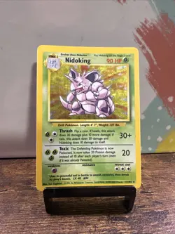 Pokemon TCG Base Set Nidoking Holo Rare Card 11/102 LP - Image 1