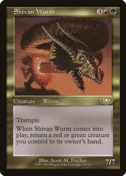 1x LP Shivan Wurm MTG Planeshift SV - Image 1