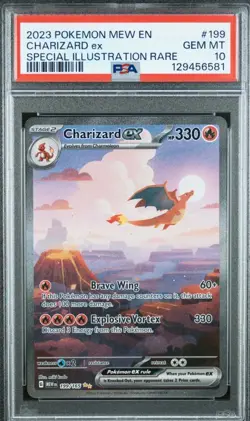 2023 POKEMON MEW EN-151 SPECIAL ILLUSTRATION RARE #199 CHARIZARD EX Psa 10 - Image 1
