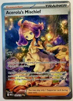 pokemon tcg acerola's mischief full art special illustration rare holo 183/132 - Image 1