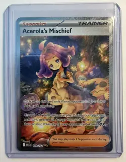 pokemon tcg acerola's mischief full art special illustration rare holo 183/132 - Image 3