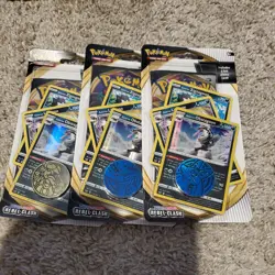 Pokemon TCG S&S: Rebel Clash Blister Booster Pack - w/3 Promos and Coin - NEW - Image 1
