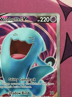Pokemon TCG Sword & Shield Wobbuffet V (Full Art) #191/202 Ultra Rare NM - Image 3