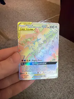 Moltres, Zapdos and Articuno GX Rainbow Full Art Pokemon Hidden Fates 69/68 TCG - Image 1