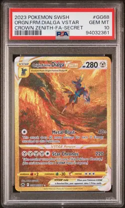 Pokemon Crown Zenith GG: Gold Full Set Palkia, Dialga, Giratina, Arceus PSA 10 - Image 2