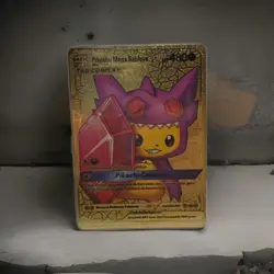 Pikachu Mega Sableye Cosplay Metal Gold Foil Pokemon Card Fan Art Card HP480 - Image 1