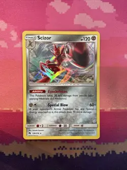 Pokemon Card Scizor Lost Thunder Holo Rare 126/214 Near Mint - Image 1