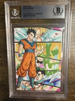 Dragonball Hand Drawn Sketch Art Card Signed Gohan Kyle Hebert 1of 1! Beckett - Image 1