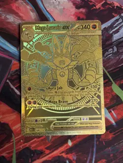 Pokemon M Mega Lucario EX Gold Ultra Secret Rare Holo Card 188/132 - Image 3