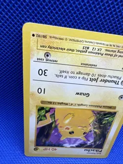 Pikachu (Red Cheeks) 58/102 Base Set (Shadowless) Pokemon Card NM 1999 Vintage - Image 4