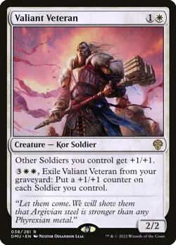 MTG VALIANT VETERAN 038 - DOMINARIA UNITED DMU - WHITE KOR SOLDIER - TRIBAL BUFF - Image 1