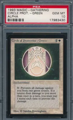 Alpha Circle of Protection: Green PSA 10 Graded Magic MTG (3430) - Image 1