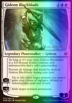 MTG Gideon Blackblade (13s/175) War of the Spark Promos LP FOIL - Image 1