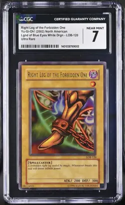 YuGiOh! Right Leg Of The Forbidden One LOB-120 Ultra Rare CGC 7 Near Mint - Image 1