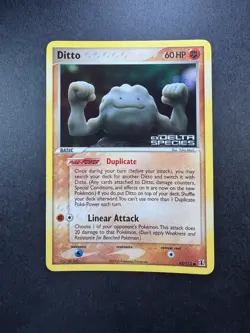 2005 Pokemon Ditto (Geodude) 62/113 Delta Species Reverse Holo Stamped. - Image 1