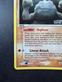2005 Pokemon Ditto (Geodude) 62/113 Delta Species Reverse Holo Stamped. - Image 4
