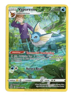 Pokemon Vaporeon TG02/TG30 Brilliant Stars Holo Rare 2022 Sword & Shield English - Image 1