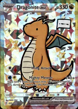 Pokemon Holographic Derpy Fan Art Series Dragonite EX - Image 1