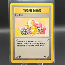 Pokemon TCG Mr. Fuji 58/62 Fossil Trainer Uncommon 1st Edition Regular - Image 1