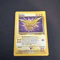 Pokemon TCG Zapdos 1st Edition Fossil Rare 15/62 80 HP 1999 - Image 1