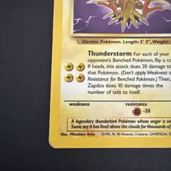 Pokemon TCG Zapdos 1st Edition Fossil Rare 15/62 80 HP 1999 - Image 5