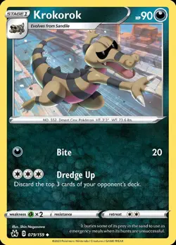 Pokemon Krokorok (79/160) Crown Zenith LP REVERSE HOLO - Image 1