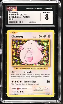 Pokemon TCG GRADED 2016 Chansey 70/108 Evolutions NM/M 8 CGC ENG - Image 1
